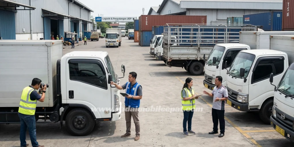 Solusi dana talangan B2B kontraktor JIEP Pulogadung dengan jaminan fisik mobil operasional.