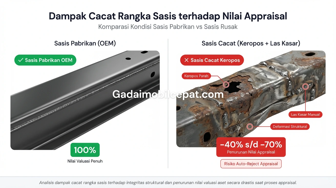perbandingan anjloknya harga mobil akibat cacat rangka sasis keropos