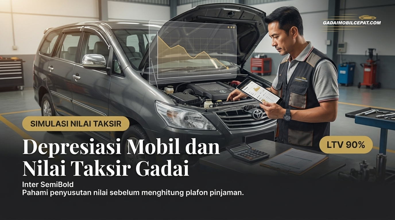 grafik penyusutan nilai kendaraan seiring usia dan pemakaian